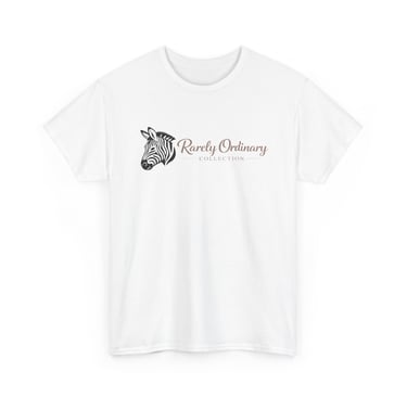 Rarely Ordinary Collection with Zebra Face Outline Cotton Tee, White