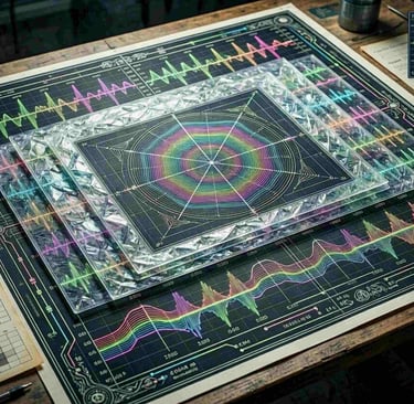 An advanced engineering blueprint detailing architectural acoustic wave patterns and signal routing.