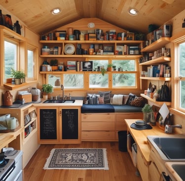 Foldable wall-mounted dining table neatly tucked against a soft neutral wall