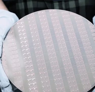 “Compound semiconductor wafer with patterned device structures used in advanced electronics manufact