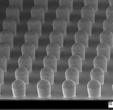 SEM image of semiconductor solder bumps