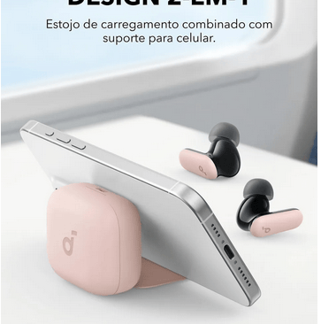 Fone de ouvido e celular