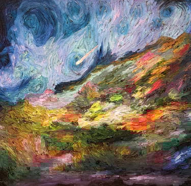 whispers of the sky oil on canvas by anuragk gupta