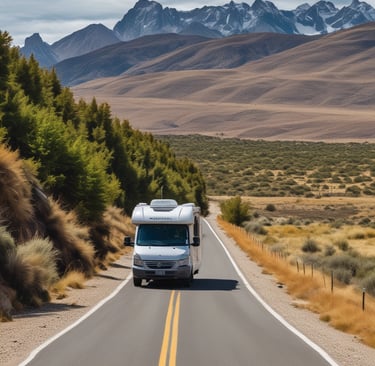 Starlink satellite internet antenna on a motorhome under a clear blue sky