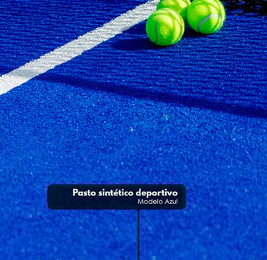 pasto sintetico tenis azul de otra forma