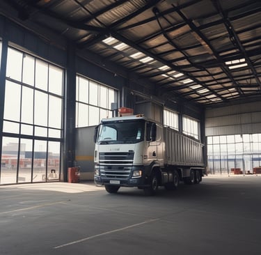 A group of truckers gathered around a laptop, sharing routes and tips under the African sun.