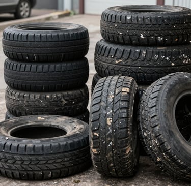 piles of car tires