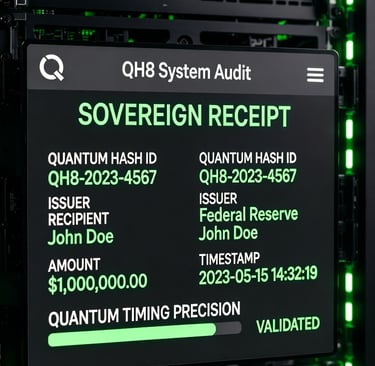Digital shield and binary streams representing QH8's forensic receipts for tamper-proof data