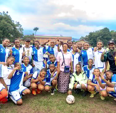 Les joueuses du lycée Wima après leur victoire contre le lycée Cirezi, le 20 Janvier 2026