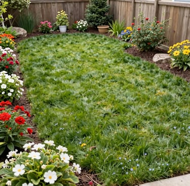 A happy family enjoying a picnic on their beautifully maintained lawn.