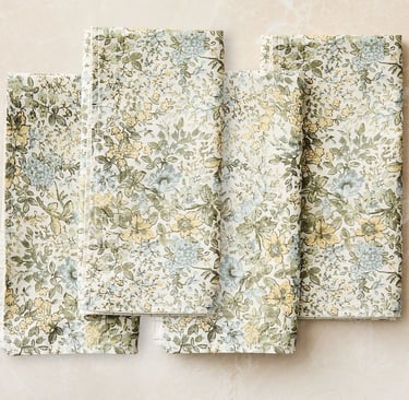 West Elm green floral Frankie napkins