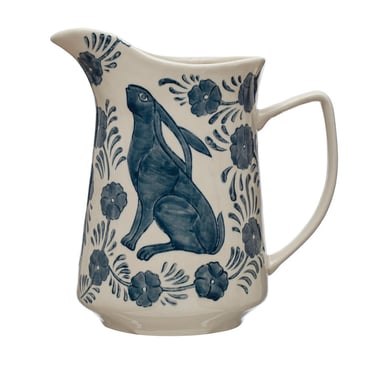 Bunny stoneware pitcher