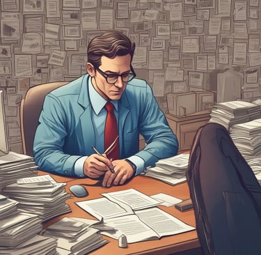 Elderly couple managing finances at home