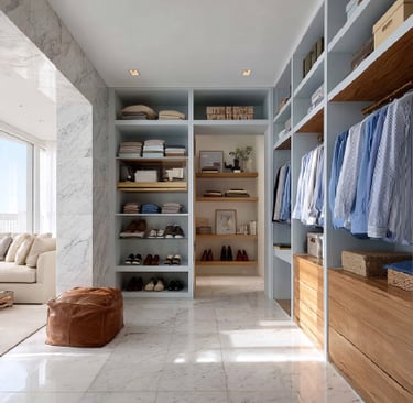 A well organized and spacious closet