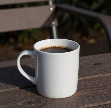 Brandon animatedly sharing a story while Ethan nods and smiles, both seated on cozy outdoor chairs.