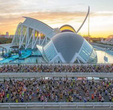 Valencia Marathon Finish Line area