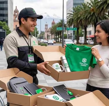 compra de promocionales personalizados en Toluca con entrega de tazas playeras y termos
