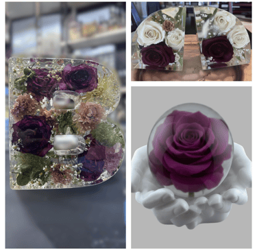Memorial and Keepsakes - Flowers encased in Resin
