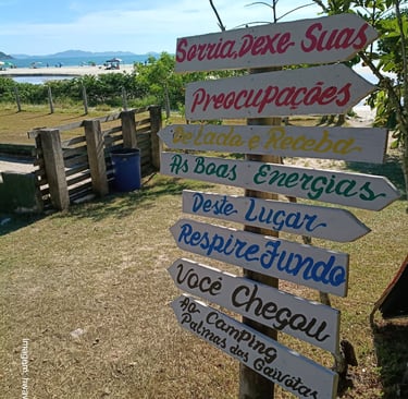 placa de inspiração no camping de palmas