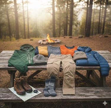 Tipos de roupas para acampamento e trekking