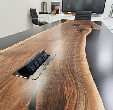 Premium Black Walnut Epoxy Conference Table Made in Canada