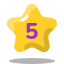 a starfish with a number five on it