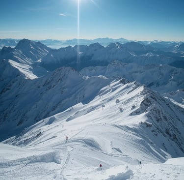 a group of people skiing down a mountain el colorado chile