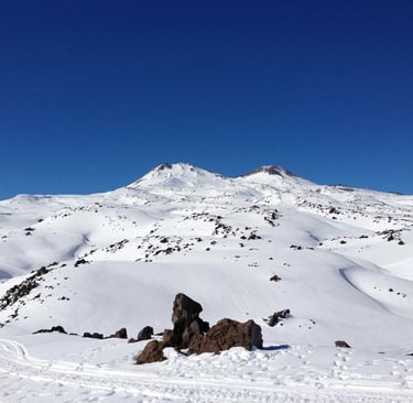 marks in the snow skis in the snow in nevados de chillan chile