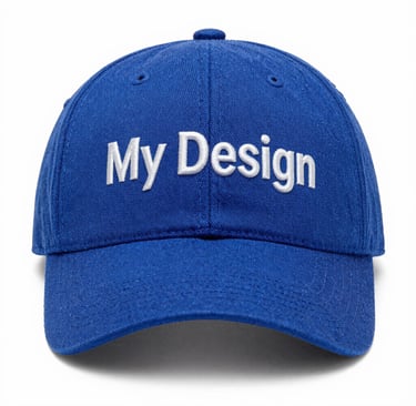 A sleek hat with a minimalist logo resting on a rustic table.