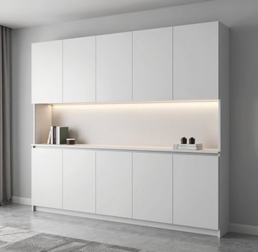 A beautifully crafted wooden trade show stand with intricate details and modern design elements.