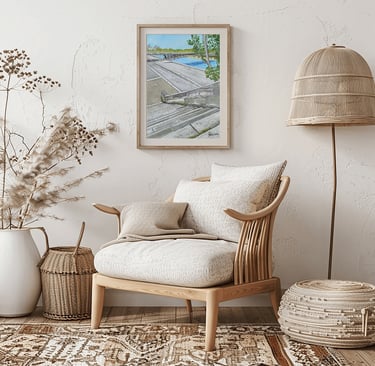 One-of-a-kind original painting "7th Arrondissement" (framed and staged)