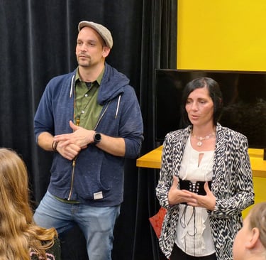 Fear Fame Arts Foundation instructors leading a hands-on creative workshop.