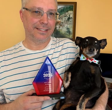 Award presentation at a Fear Fame Arts Foundation film event.