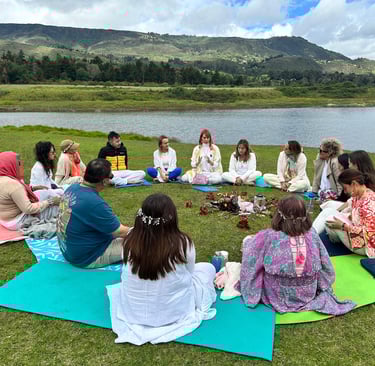 Grupo Aaru en un encuentro de meditacion energetica