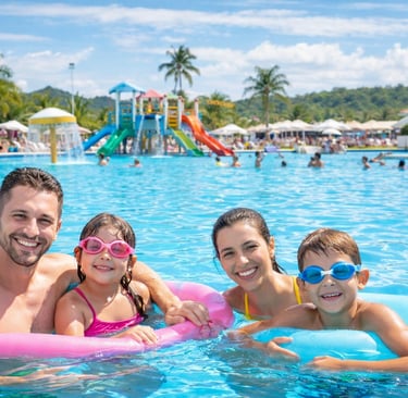 Parque aquático perto de Brasília com piscinas para lazer em família no Entorno do DF