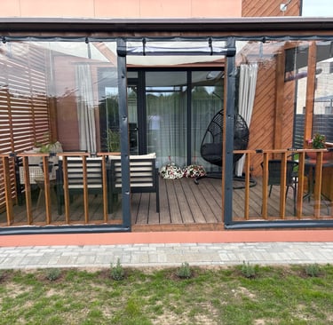 Individualiai pagaminti tentai terasai Kretingoje