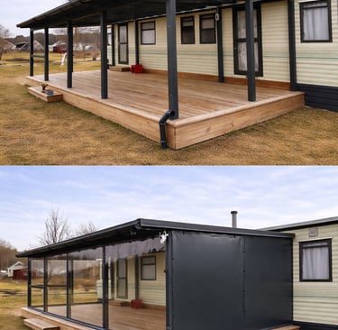 terasa su tentu prieš ir po