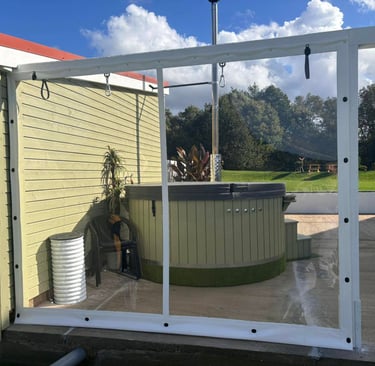 baltas tentas terasai 