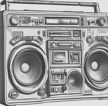 A quiet outdoor scene with a portable keyboard set up on a picnic table, surrounded by nature and dappled sunlight.