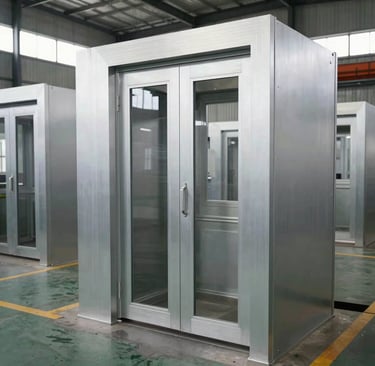 A skilled craftsman shaping a custom wooden hotel headboard in a bright workshop