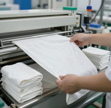 Close-up of quality control inspection on a luxury hotel chair frame