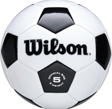 Wilson official size 5 soccer ball with classic black and white pentagon panels.