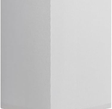 Modern minimalist table lamp featuring a tall white fabric square shade and a black metal base.