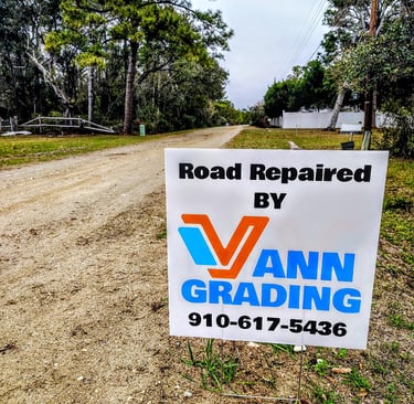 Road repaired by Vann Grading