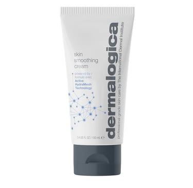 Dermalogica Skin Smoothing Cream moisturizer in a white tube for hydrating skincare routines.