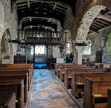 A church in the Yorkshire Dales showing a view of the loft ceiling.