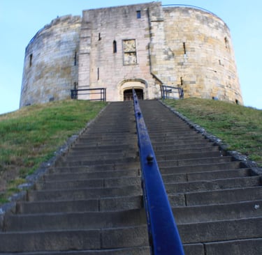 image of a part of a castle on a high mound