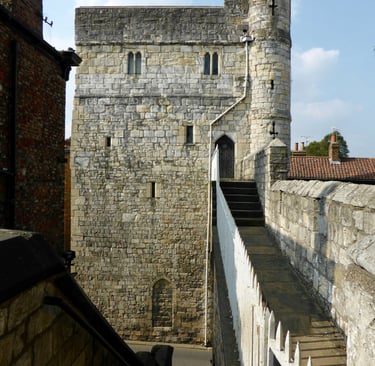 image of a walk way across the top of city wall