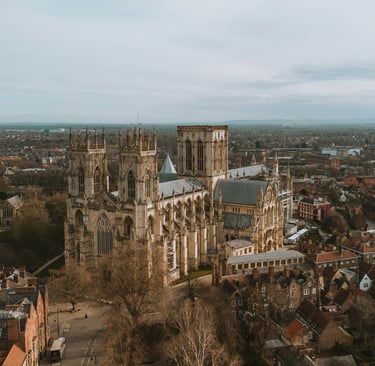 aerial view of York Minster