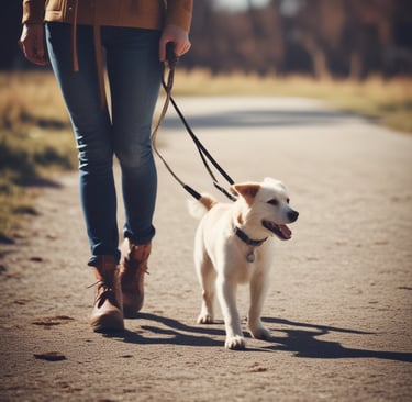 A happy puppy and owner sharing a gentle moment outdoors at sunset.